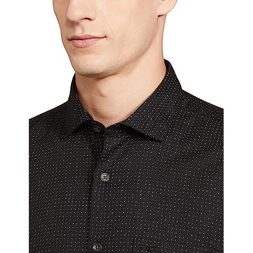 Park Avenue Men's Cotton Slim Shirt (Pcsa02670-K7_Black, 39