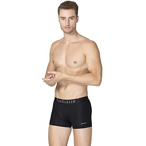 Van Heusen Men Breathable Air Series Active Trunks - Polyamide Elastane - Swift Dry, High Stretch Mesh_40047_Pure Black01_M