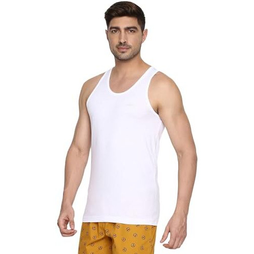 Van Heusen Men Vest - 100% Super Combed Cotton - Scoop Neck, Ultra Soft_15071_White_M