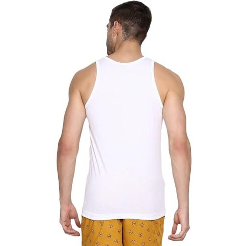 Van Heusen Men Vest - 100% Super Combed Cotton - Scoop Neck, Ultra Soft_15071_White_M