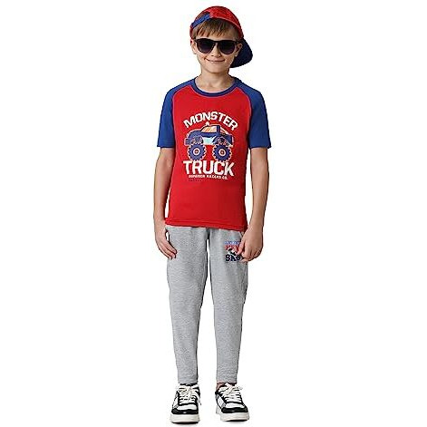Van Heusen Boys Regular Fit Trackpants - Cotton Jersey Blend - Smart Tech, Easy Stain Release, Anti Stat, Ultra Soft, Moisture Wicking_52402_Grey Melange_11-12 Years