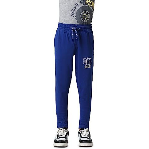 Van Heusen Boys Regular Fit Trackpants - Cotton Jersey Blend - Smart Tech, Easy Stain Release, Anti Stat, Ultra Soft, Moisture Wicking_52404_Sodalite Blue_11-12 Years