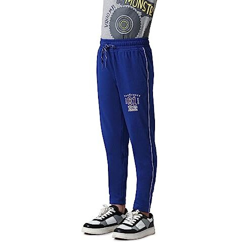 Van Heusen Boys Regular Fit Trackpants - Cotton Jersey Blend - Smart Tech, Easy Stain Release, Anti Stat, Ultra Soft, Moisture Wicking_52404_Sodalite Blue_11-12 Years
