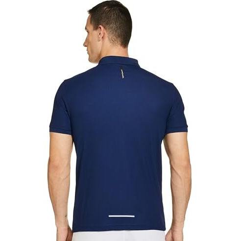 Van Heusen Performance Men Regular Fit Polo T-Shirt - 100% Polyester - Swift Dry, Anti Stat, Reflective Trim, Short Sleeve_61031_Navy_Medium