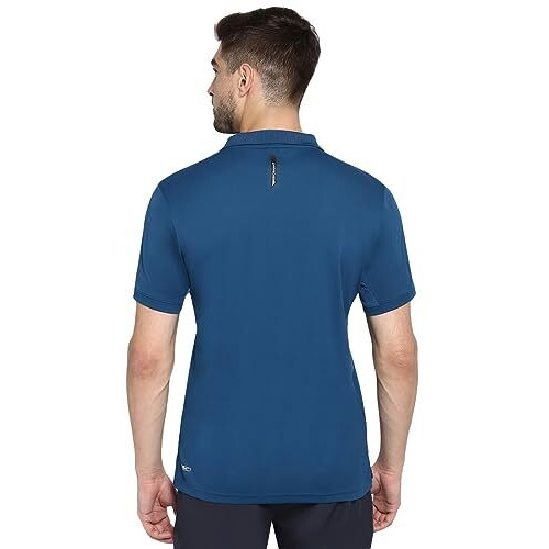 Van Heusen Men's Polyester Regular Fit Polo Shirt (61030_Seaport [Blue]_Xl)