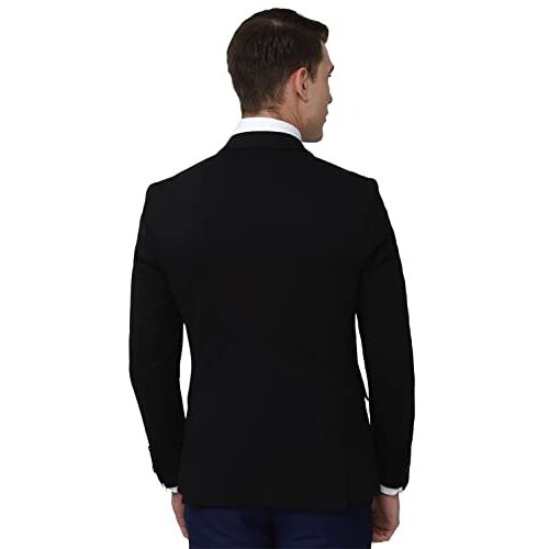 Van Heusen Men's Formal Regular Blazer (Vhbzvkulbw78732_Black_38), Single Breasted