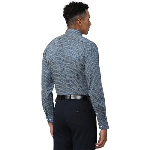 Van Heusen Cotton Men's Fitted Shirt (Vhsfrslbw67779_Medium Blue 42)