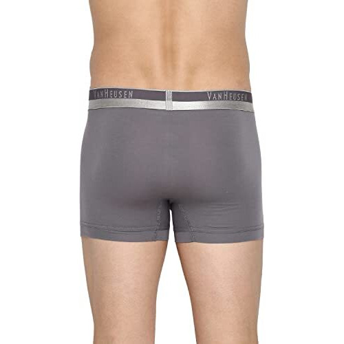 Van Heusen Cotton Blend Men Trunks - Pima Cotton Spandex - Colour Fresh, No Ride Up, Ultra Soft, Grey, Large