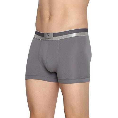 Van Heusen Cotton Blend Men Trunks - Pima Cotton Spandex - Colour Fresh, No Ride Up, Ultra Soft, Grey, Large