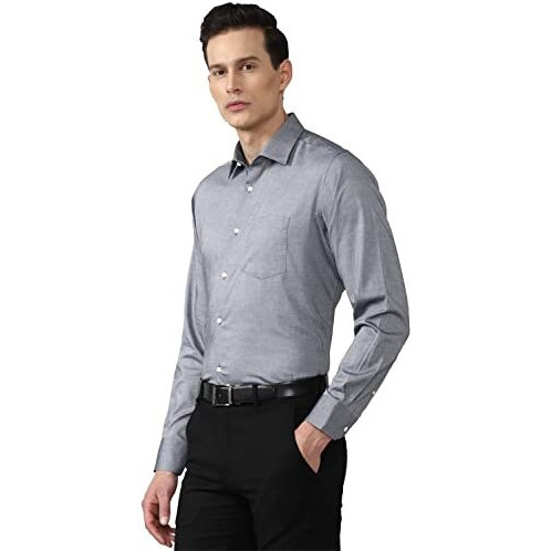Van Heusen Men's Solid Regular Fit Shirt (Vhsfbcubx79981_Grey 48)