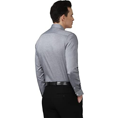 Van Heusen Men's Solid Regular Fit Shirt (Vhsfbcubx79981_Grey 48)