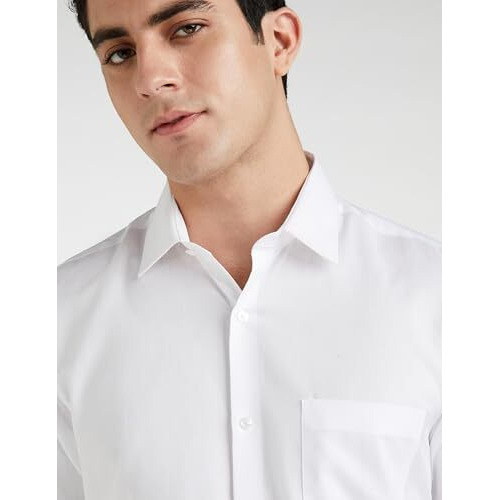 Van Heusen Cotton Men's Solid Regular Fit Shirt (Vhsfbcub429620_White 40)