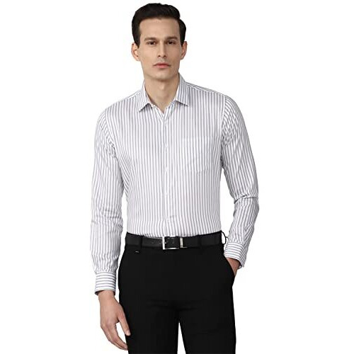 Van Heusen Men's Cotton Slim Fit Shirt (Vhsfrslbh85213_White 42)
