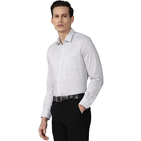 Van Heusen Men's Cotton Slim Fit Shirt (Vhsfrslbh85213_White 42)