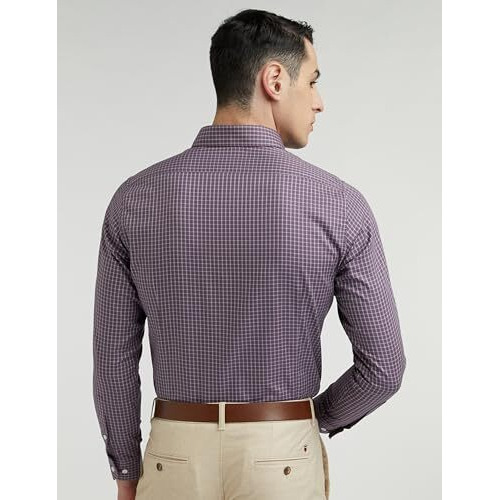 Van Heusen Men's Cotton Checkered Slim Fit Shirt (Vhsfrslbx71474_Multicolour 40)
