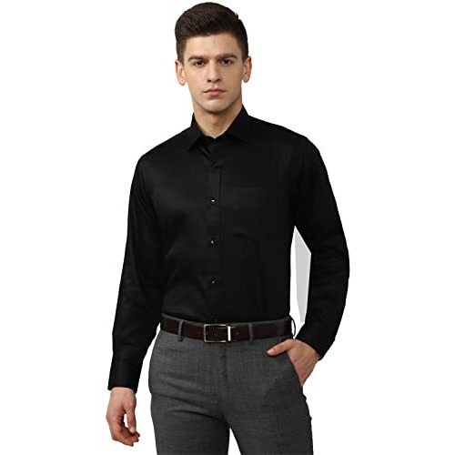 Van Heusen Men's Regular Fit Shirt (Vhsfbcube72761_Black