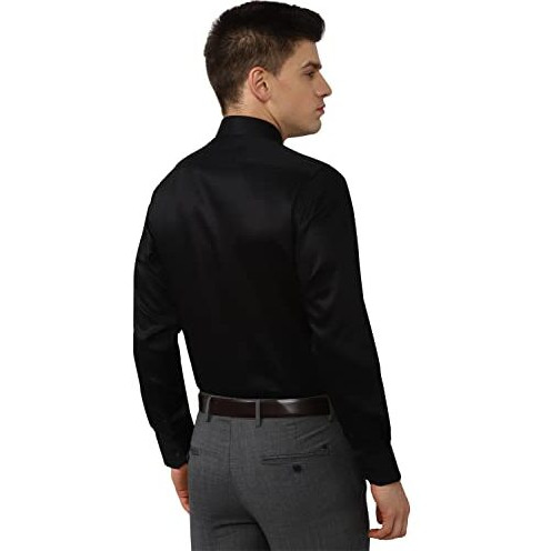 Van Heusen Men's Regular Fit Shirt (Vhsfbcube72761_Black