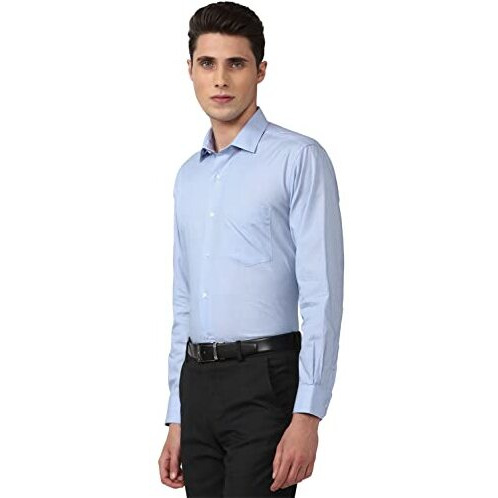 Van Heusen Men's Cotton Regular Fit Shirt (Vhsfbcubp96968_Blue 42)