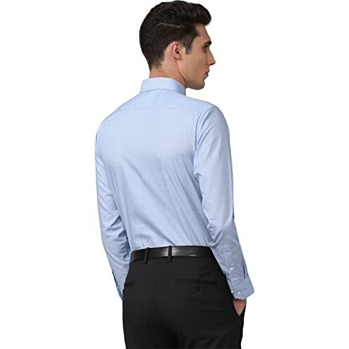 Van Heusen Men's Cotton Regular Fit Shirt (Vhsfbcubp96968_Blue 42)