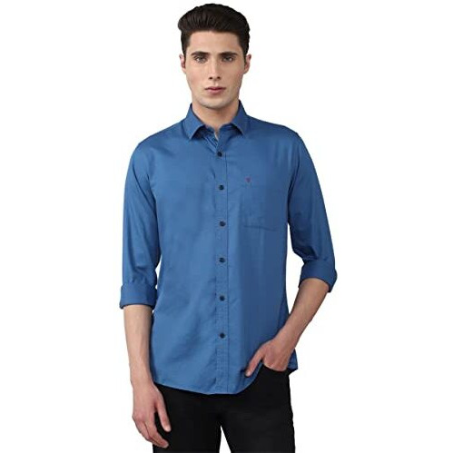 Van Heusen Sport Men's Slim Fit Shirt (Vssfwslbi62346_Blue 40)