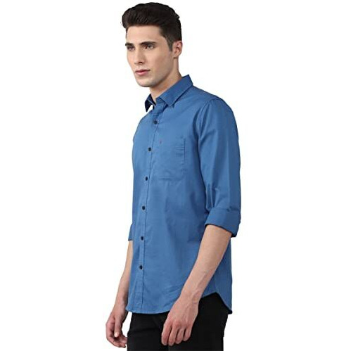 Van Heusen Sport Men's Slim Fit Shirt (Vssfwslbi62346_Blue 40)