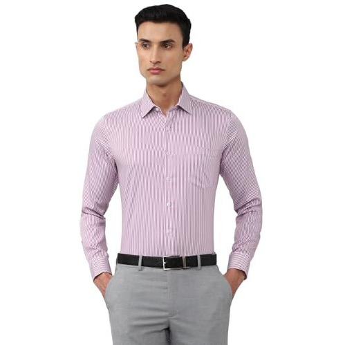 Van Heusen Men's Cotton Slim Fit Shirt (Vhsfbslby73460_Purple, 39