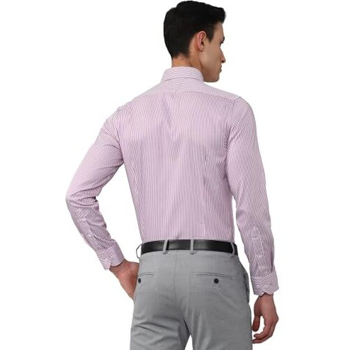 Van Heusen Men's Cotton Slim Fit Shirt (Vhsfbslby73460_Purple, 39