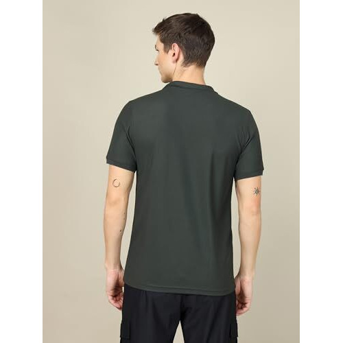 Technosport Men's Slim Fit Polo T-Shirt With Pocket - (Mtor71Pgnlar_Pine Green_L)