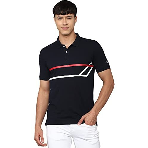 Allen Solly Men's Solid Regular Fit Polo Shirt (Askpcurgfc15282_Blue Xl)