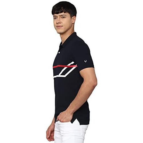 Allen Solly Men's Solid Regular Fit Polo Shirt (Askpcurgfc15282_Blue Xl)