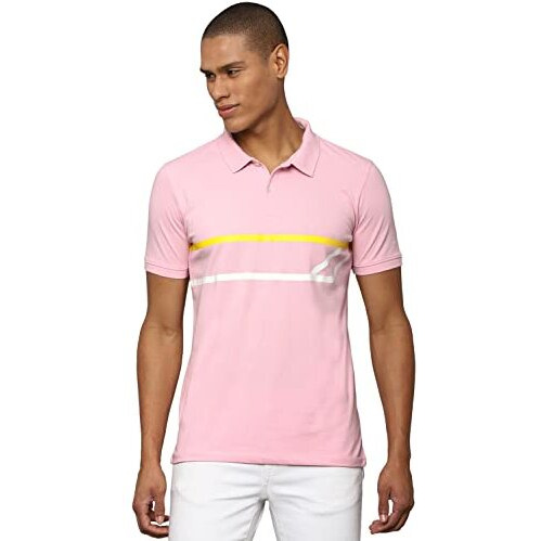 Allen Solly Men's Cotton Blend Solid Regular Fit Polo Shirt (Askpcurgfl36645_Pink Xl)