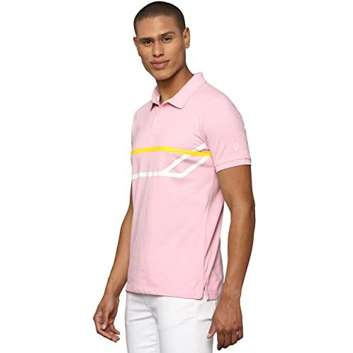 Allen Solly Men's Cotton Blend Solid Regular Fit Polo Shirt (Askpcurgfl36645_Pink Xl)