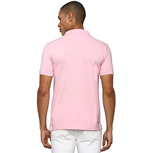Allen Solly Men's Cotton Blend Solid Regular Fit Polo Shirt (Askpcurgfl36645_Pink Xl)
