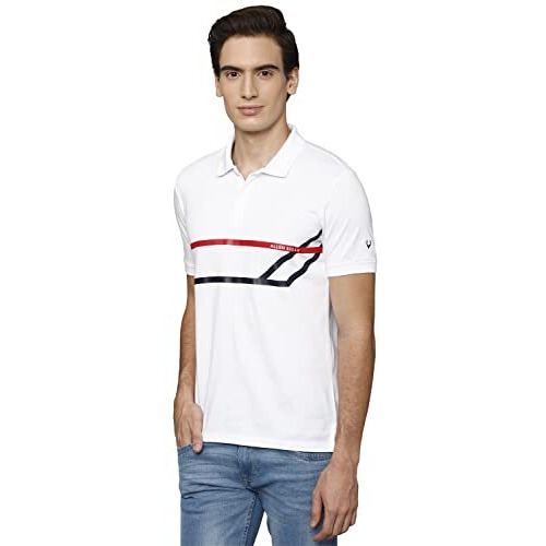 Allen Solly Cotton Men's Solid Regular Fit T-Shirt (Askpcurgfp11454_White Xl)