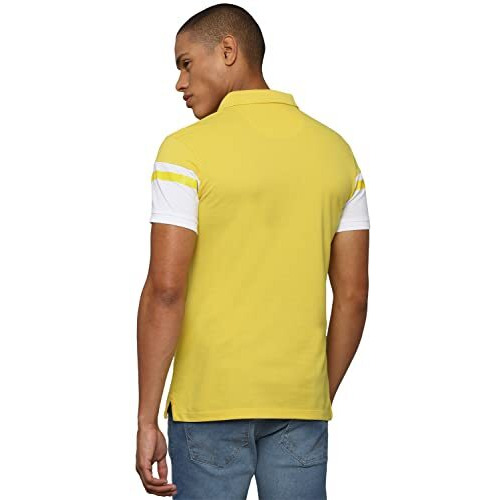 Allen Solly Men's Solid Regular Fit T-Shirt (Askpcurgfv75937_Yellow M)
