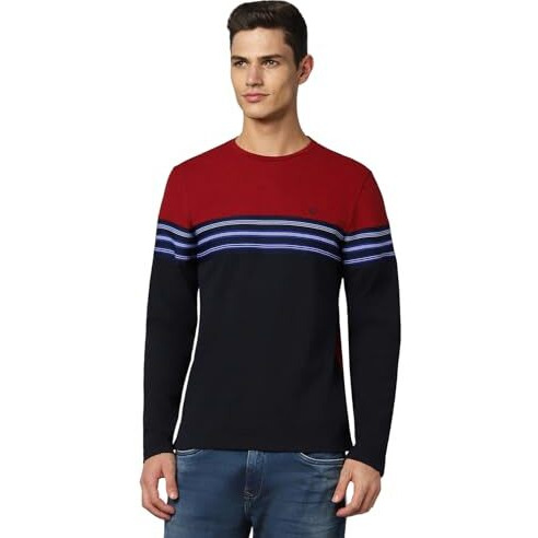 Allen Solly Men's Slim Fit T-Shirt (Askcksgfr18730_Navy