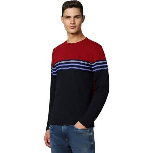 Allen Solly Men's Slim Fit T-Shirt (Askcksgfr18730_Navy