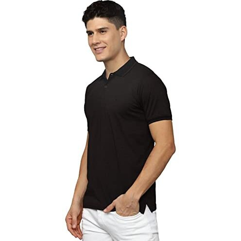 Allen Solly Men's Solid Regular Fit Polo Shirt (Askpnrgft55946_Black