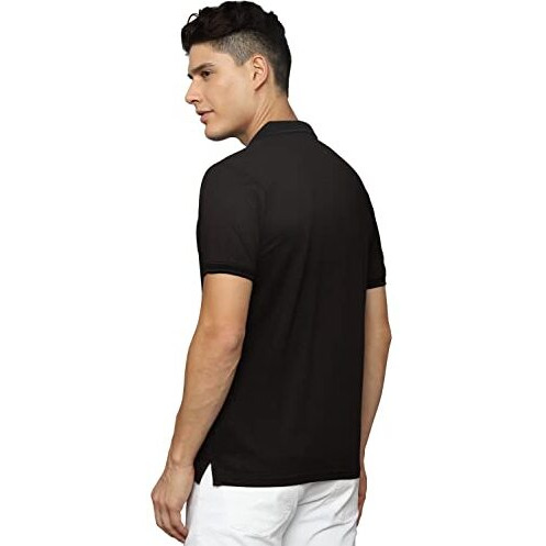 Allen Solly Men's Solid Regular Fit Polo Shirt (Askpnrgft55946_Black