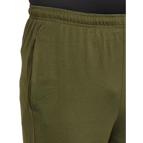 Max Men's Long Length Solid Elasticated Waist Regular Fit Track Pants (Olive Green_M), Mid Rise