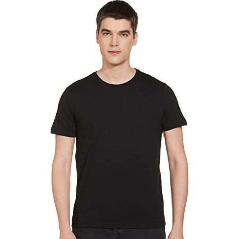 Max Men Solid Lounge Regular Fit T-Shirt_Su23Ltsscn00Black_L Black