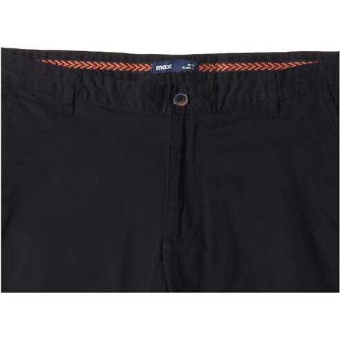 Max Men's Regular Fit Mid Rise Casual Pants (Black_30)