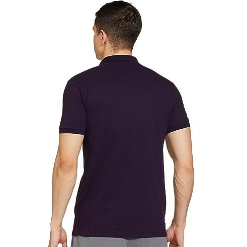 Max Men's Half Sleeves Relaxed Fit Polo Neck T-Shirt (Purple_L)