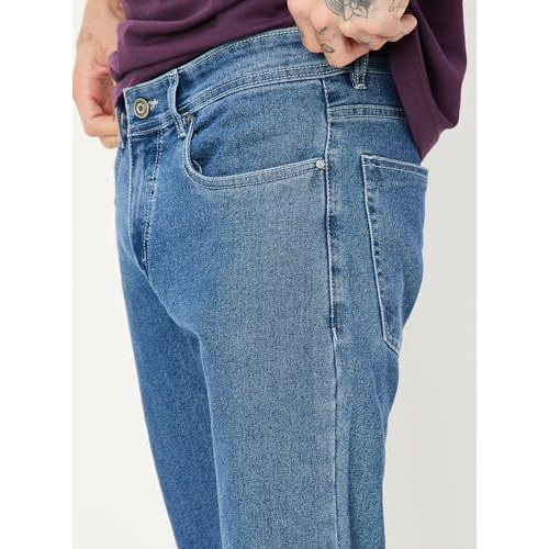 Max Men Skinny Fit Washed Mid Rise Jeans (Noosdskbsc06Nlight Blue)_38