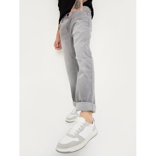 Max Men's Regular Mid Rise Jeans (Dmbrgfes2302Gvgrey, 36