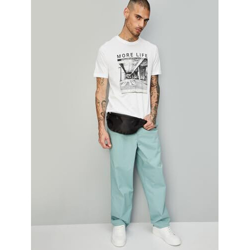 Max Men's Half Sleeves Regular Fit Crew Neck Cotton T-Shirt (White_Xl)