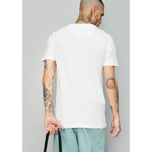 Max Men's Half Sleeves Regular Fit Crew Neck Cotton T-Shirt (White_Xl)