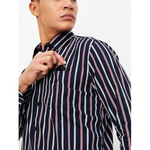 Max Men Regular Fit Striped Casual Shirt (Sccfsp24260Stnavy)_46