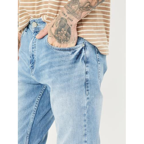 Max Urb_N Men Slim Fit Washed Jeans (Dmbslfes2304Gvlight Blue)_32, Mid Rise