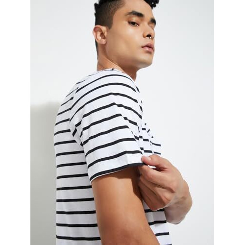 Max Men's Cotton Blend Regular Fit T-Shirt (Cabkhsm2408St_Black_L